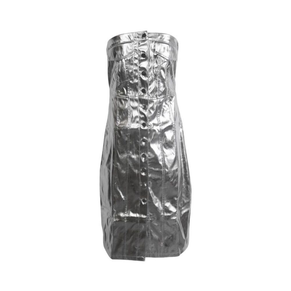 AmyLynn Womens/Ladies Metallic Bandeau Maxi Dress / Silver